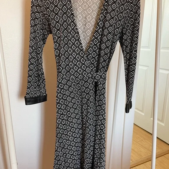 Diane Von Furstenberg silk and leather wrap dress Diane Von Furstenberg silk and leather wrap dress
